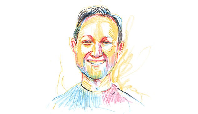 Rendering of Adam Ramsdell, a 40-year-old student at Blue Ridge Community College