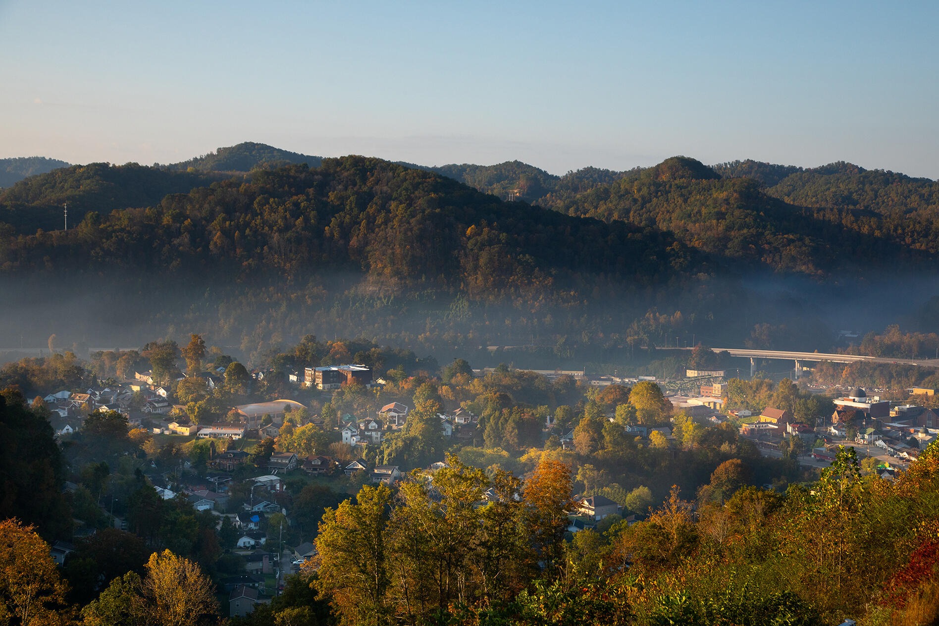 The Appalachian Mountains surround Perry County, Kentucky.