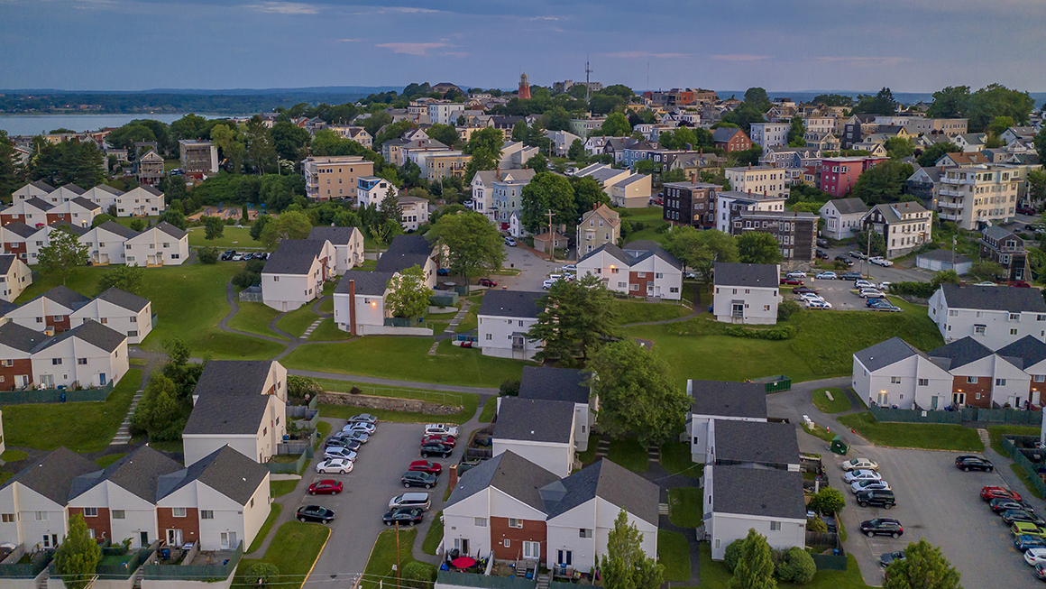 Image of a neighborhood of single family homes. 