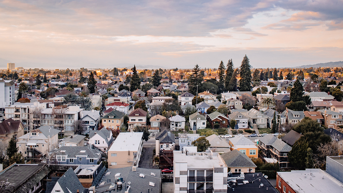 A shot of a neighborhood.