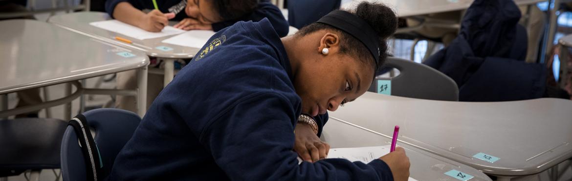 student in history class