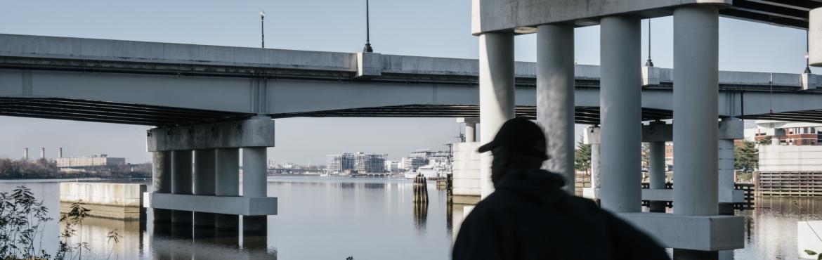 A runner uses the path in the Anacostia Park