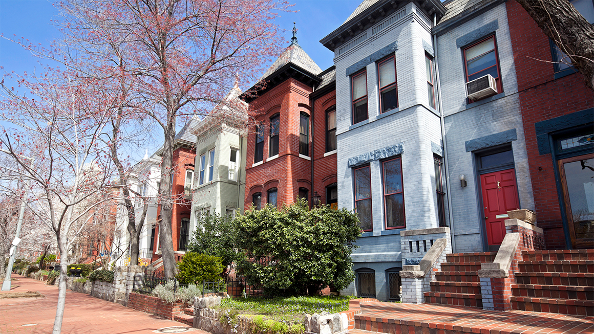A row of townhomes.