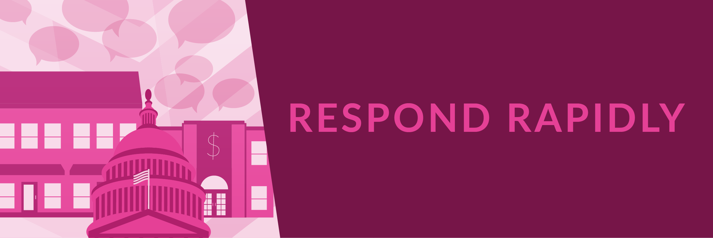 Illustration of US Capitol, Bank, and home