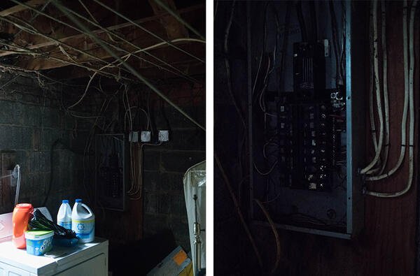 exposed wiring hanging from ceiling photo