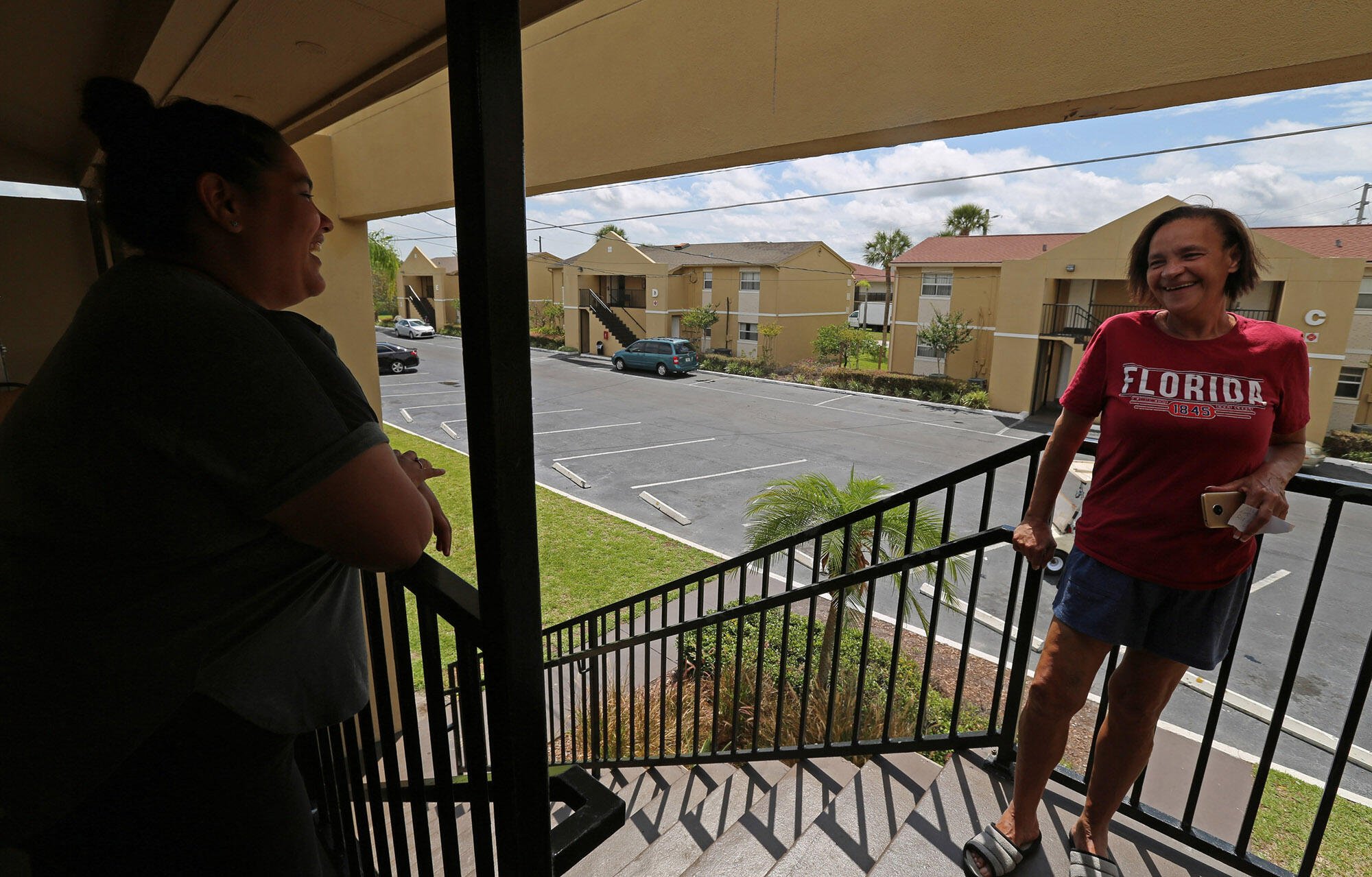 photo of Puerto Rican residents at the Super 8 motel in Kissimmee, Florida