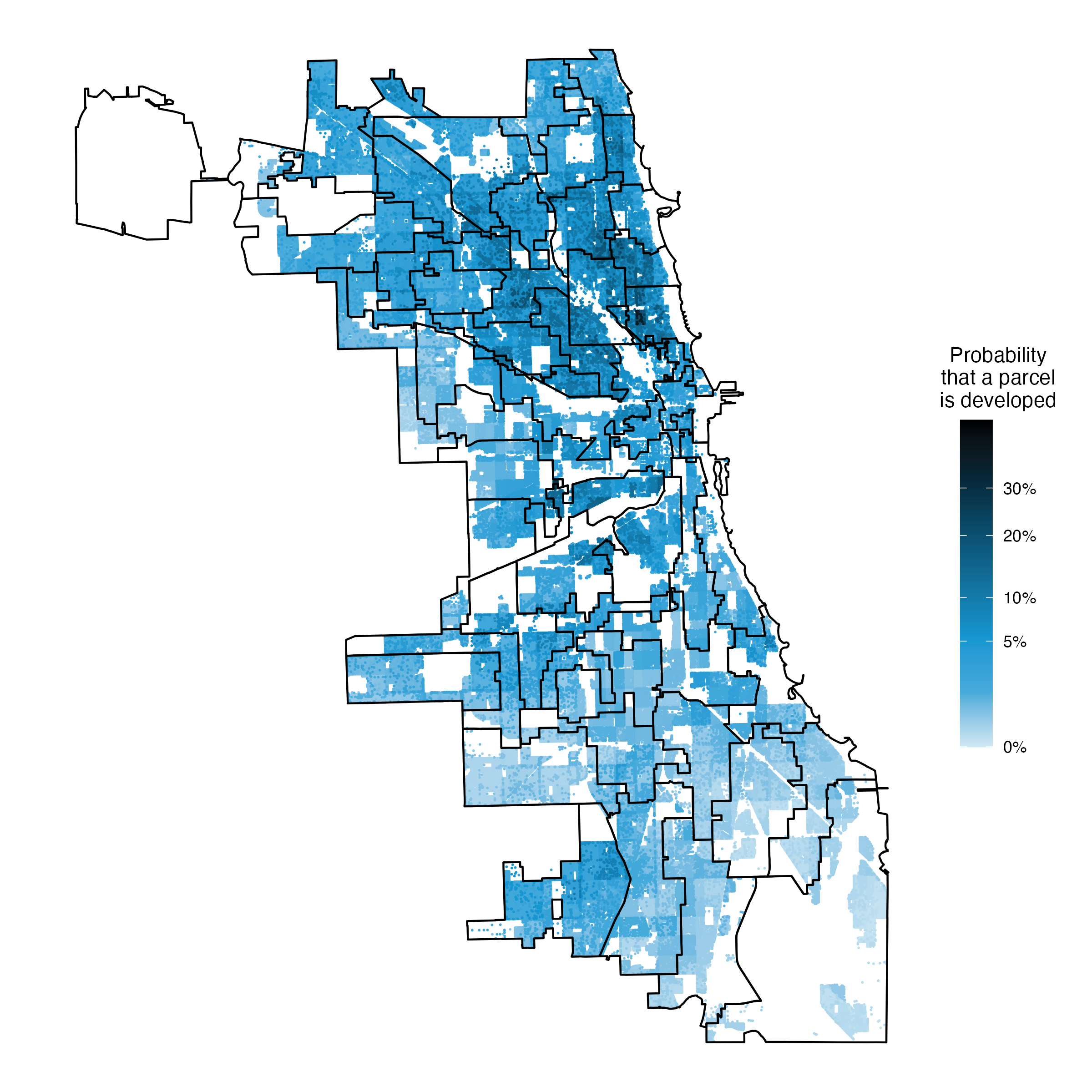 development probabilities map