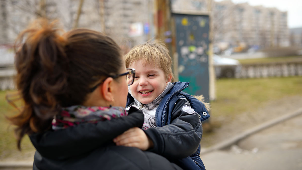 Mother and Son at park