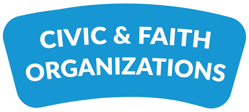 civic and faith organizations button