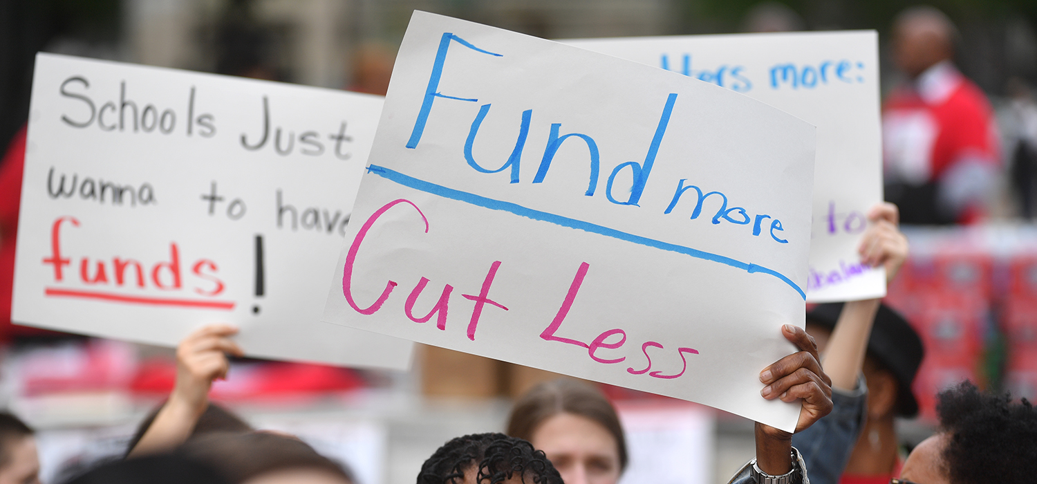 Teachers and students rally against budget cuts