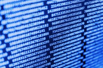 Abstract data bits stream background. Digital cyber pattern.