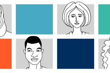 illustration of four people in the low-wage workforce