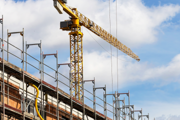 cranes over construction site