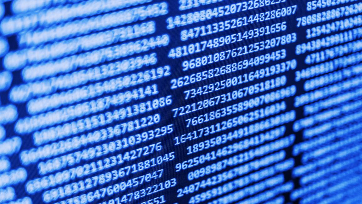 Abstract data bits stream background. Digital cyber pattern.