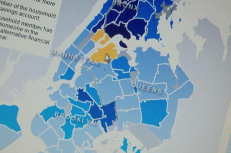 map of unbanked in nyc