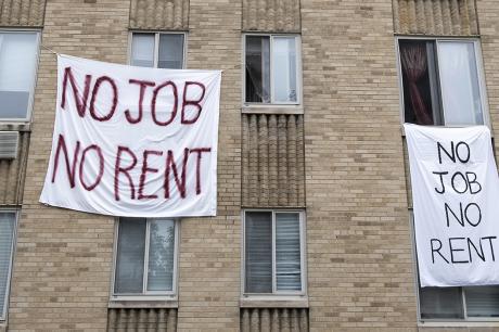 No job no rent signs