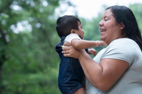 Karla Hernandez Martinez holds her son, David