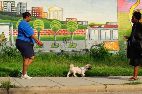 A mural on Trinidad Avenue near the intersection of Florida Avenue shows a new growth of art and culture in the Trinidad neighborhood of Washington, DC