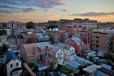 Skyline of houses