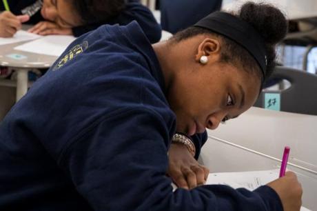 student in history class