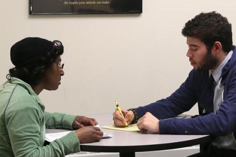 photo of someone receiving financial coaching