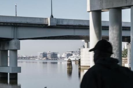 A runner uses the path in the Anacostia Park