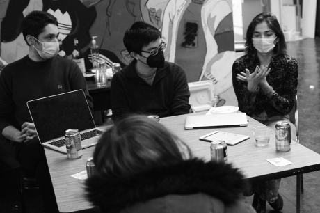 people sitting together sharing stories