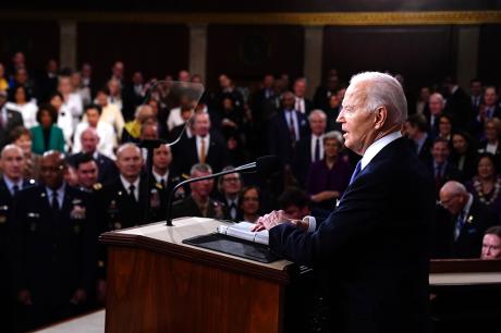 photo of President Joe Biden delivering the 2024 State of the Union address 