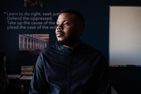 Michael Tubbs, Mayor of Stockton, poses for a photograph at his office in Stockton, California on February 7, 2020.