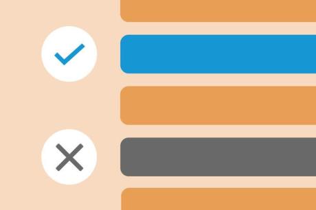 A graphic demonstrating right and wrong answers