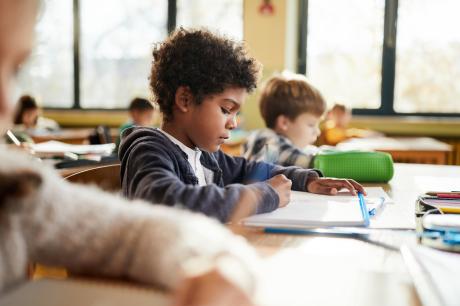 photo of young student in school