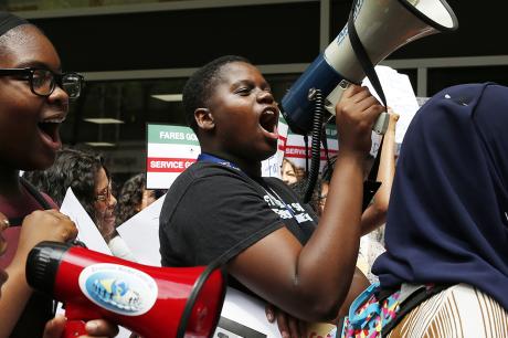 Protesters call for reduce fares for low-income riders