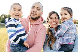 Happy family with kids