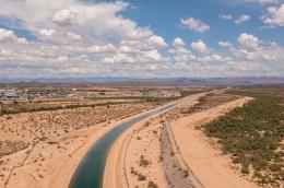 photo of Colorado river water used in irrigation canal in Arizona