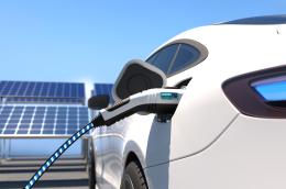 Electric vehicle charger in a car