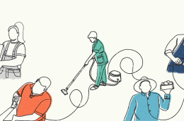 An illustration of people working different kinds of jobs