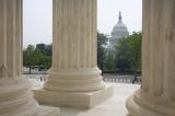 Washington DC columns of the Supreme Court at top of steps
